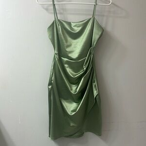 Formal Sage Green Mini Dress
